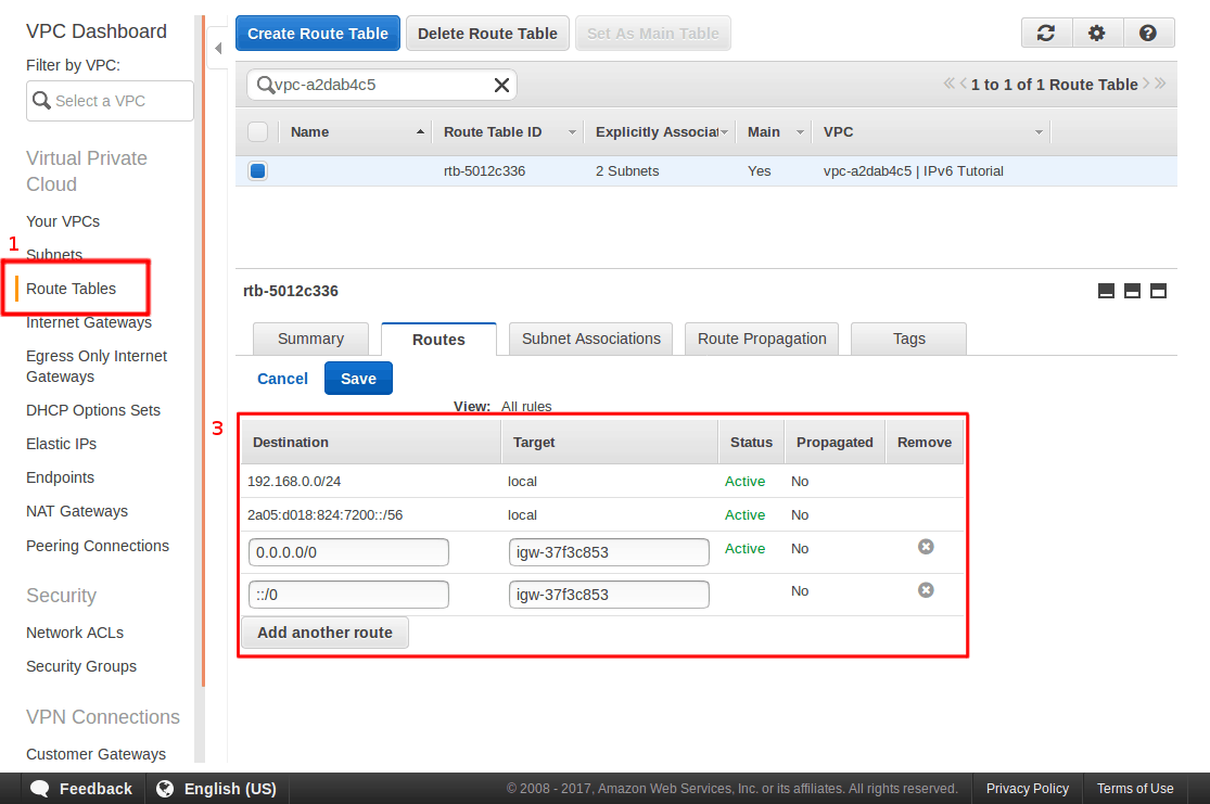 Step 3, Adding new IPv6 routes.